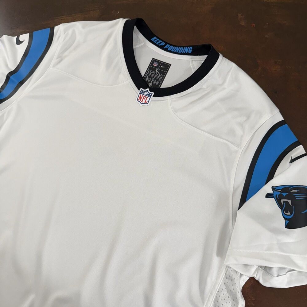 Carolina Panthers blank Football Jersey Mens XL White Blue Sportswear NFL fan